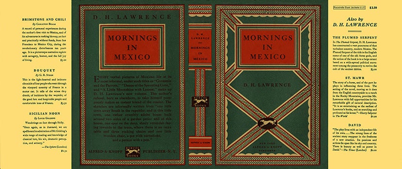 Item #8176 Mornings in Mexico. D. H. Lawrence