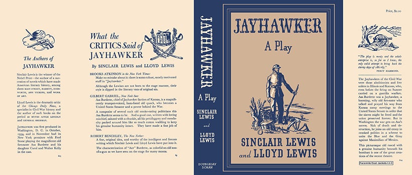Item #8185 Jayhawker, A Play. Sinclair Lewis, Lloyd Lewis.