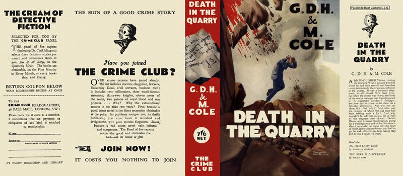Item #823 Death in the Quarry. G. D. H. Cole, Margaret Cole.