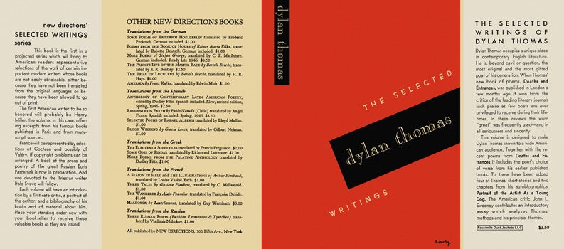 Item #8249 Selected Writings, The. Dylan Thomas.