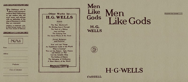 Item #8264 Men Like Gods. H. G. Wells