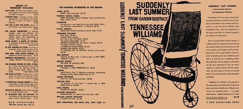 Item #8280 Suddenly Last Summer. Tennessee Williams