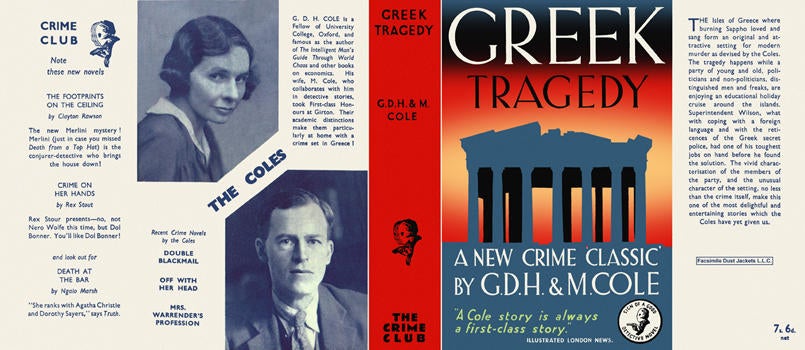 Item #833 Greek Tragedy. G. D. H. Cole, Margaret Cole.