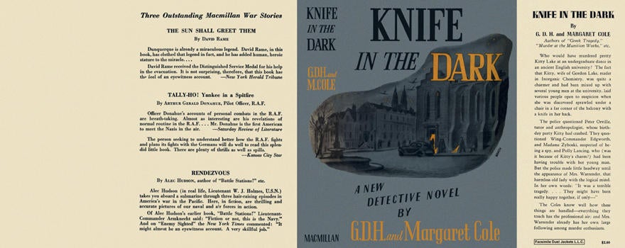Item #835 Knife in the Dark. G. D. H. Cole, Margaret Cole
