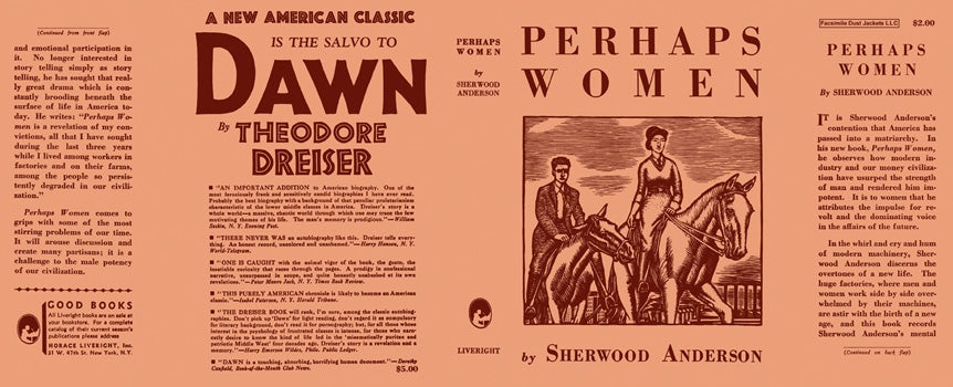 Item #8355 Perhaps Women. Sherwood Anderson.