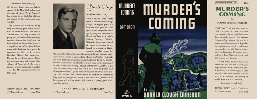 Item #8379 Murder's Coming. Donald Clough Cameron.