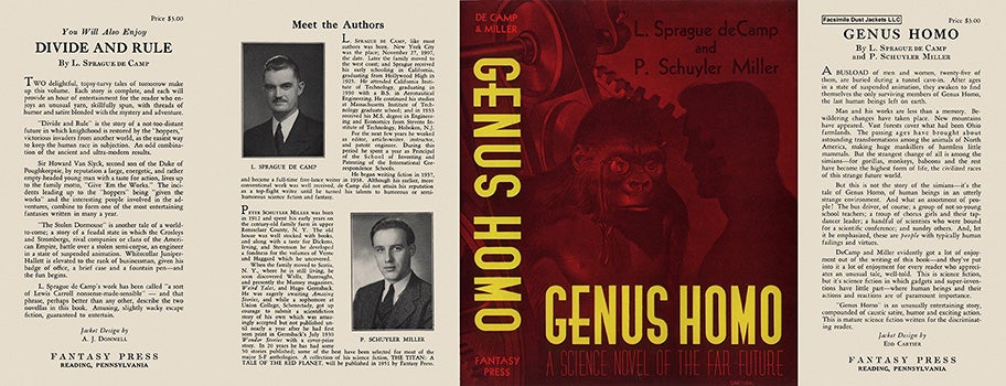 Item #8476 Genus Homo, A Science Novel of the Far Future. L. Sprague de Camp, P. Schuyler Miller.