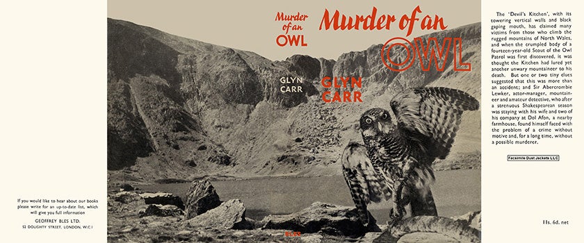 Item #8539 Murder of an Owl. Glyn Carr