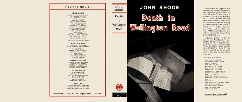 Item #8548 Death in Wellington Road. John Rhode