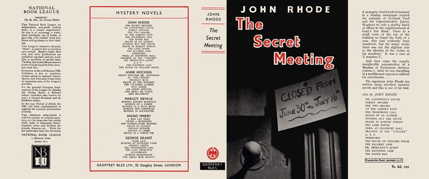 Item #8552 Secret Meeting, The. John Rhode