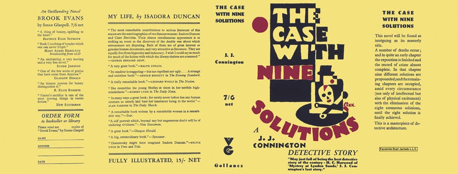 Item #866 Case with Nine Solutions, The. J. J. Connington.