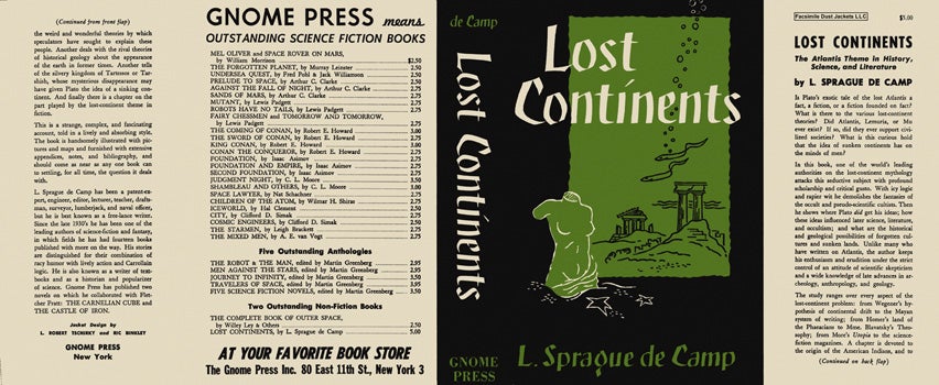 Item #8860 Lost Continents. L. Sprague de Camp.