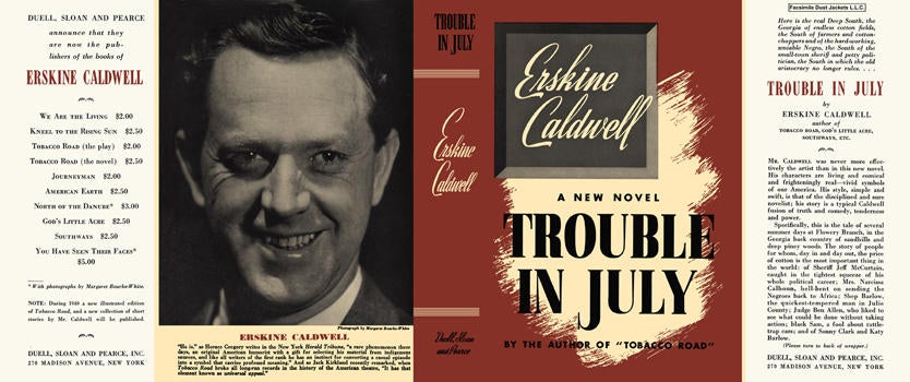 Item #8898 Trouble in July. Erskine Caldwell