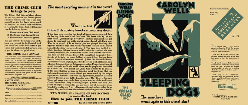 Item #9459 Sleeping Dogs. Carolyn Wells.