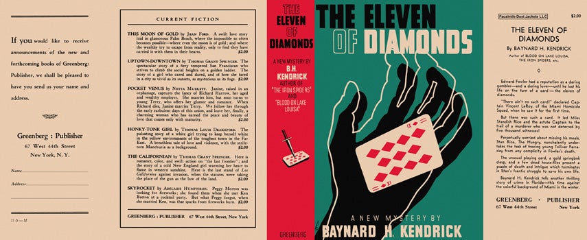 Item #9535 Eleven of Diamonds, The. Baynard H. Kendrick.