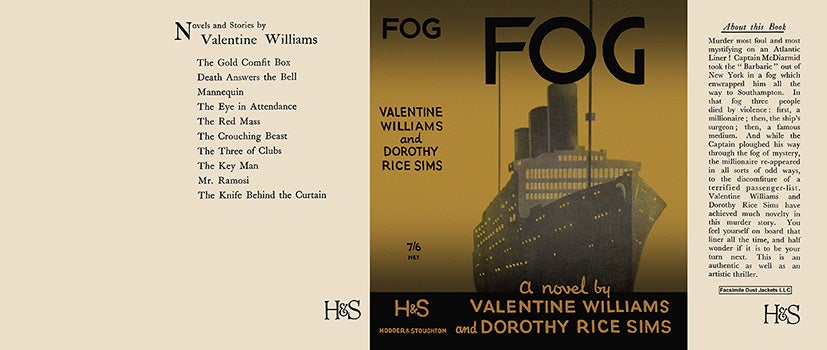 Item #9641 Fog. Valentine Williams, Dorothy Rice Sims
