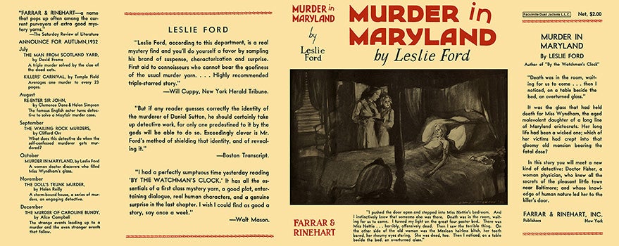 Item #9796 Murder in Maryland. Leslie Ford.