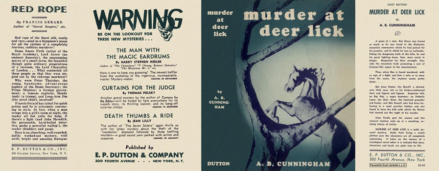 Item #983 Murder at Deer Lick. A. B. Cunningham.