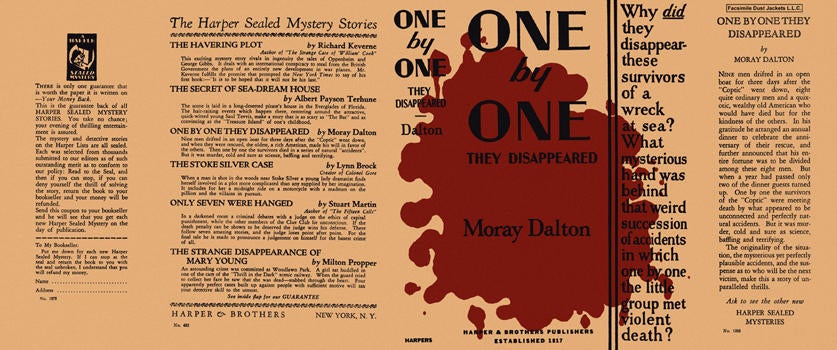 Item #987 One by One They Disappeared. Moray Dalton.