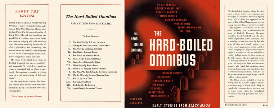 Item #99 Hard-Boiled Omnibus, The. Joseph T. Shaw, Anthology