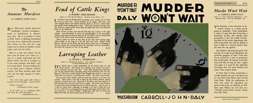 Item #994 Murder Won't Wait. Carroll John Daly